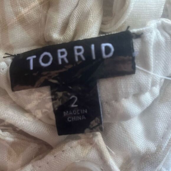 Torrid 2 Daisy Daydream Tank Top Sz 2X 18 - 20 Tan White Floral - Picture 11 of 12
